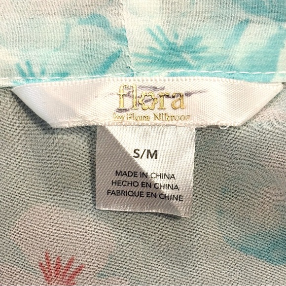 NWT Flora Nikrooz Open Front Robe Kimono Floral Blue Size Small Medium - Picture 4 of 8
